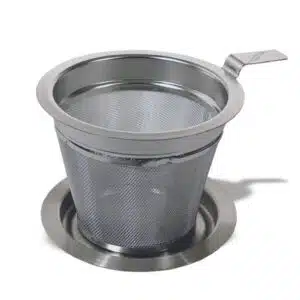 Edelstahlteefilter mit abtropftablett