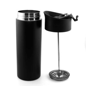 Alternative view of Robuste schwarze Trinkflasche aus Edelstahl "Active-Elly"