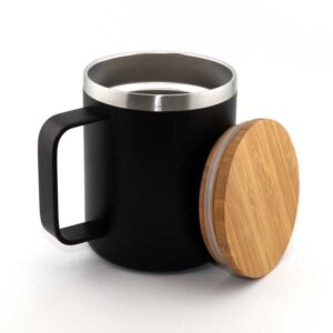 Alternative view of Isolierende Edelstahltasse mit Bambusdeckel 330ml "Zen-Lea"
