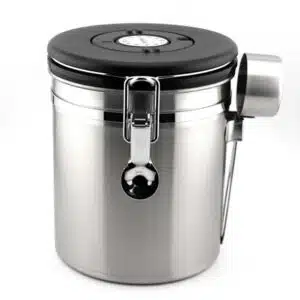 Edelstahl Vorratsdose mit Deckel, Bügelverschluss & CO₂-Einwegventil "Aroma-Mila"