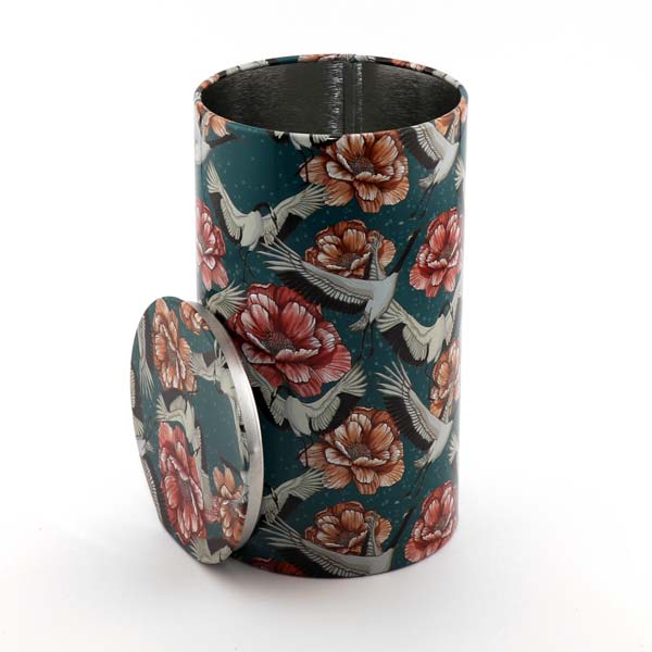 Stilvolle runde Teedose aus Weissblech "Tea-Lina" – Bild 2