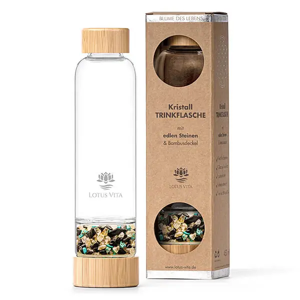 Trinkflasche mit Kristallsteinen
