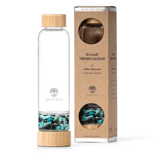 energetische trinkflasche mit edelsteinen