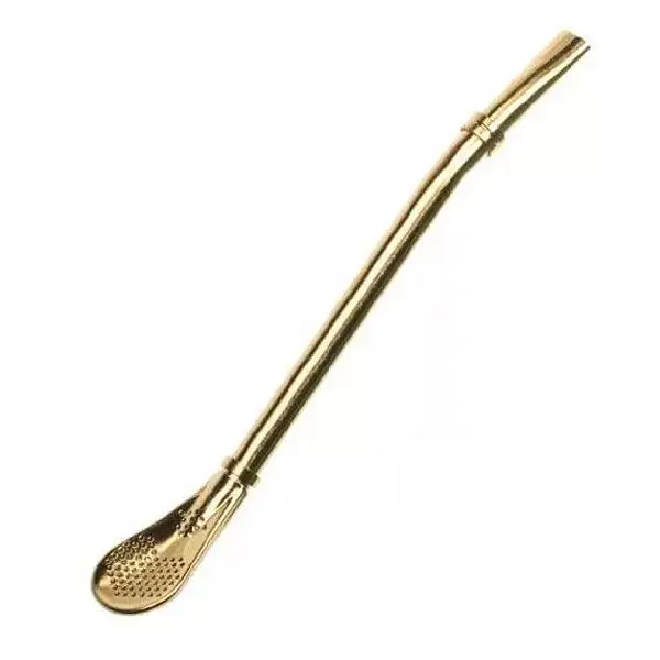 bombilla gold mate trinkhalm