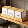 weisses aufbewahrungset kaffee zucker tee