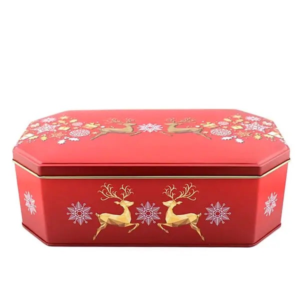 rote weihnachtsdose eckig