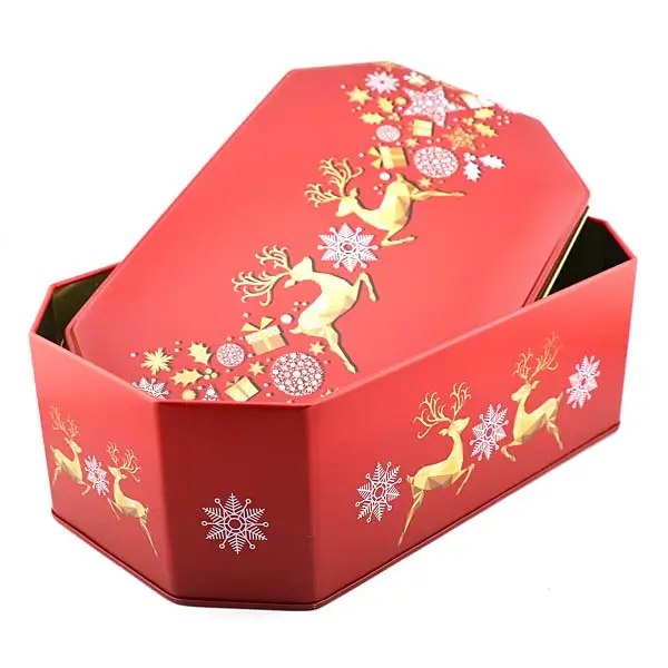 Festlich-verzierte Weihnachtsdose in 8-Eckform "X-Mas-Marie" – Bild 2