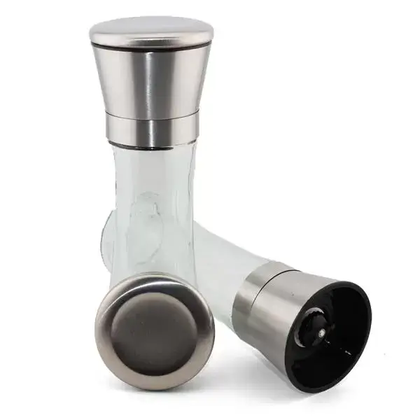 Moderne Gewürzmühle aus Edelstahl & Glas "Steel-Aroma" – Bild 2