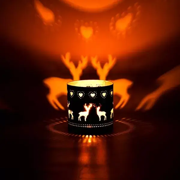 Edles Windlicht mit Hirsch & Sternen-Herzen "Star-Dean" – Bild 2