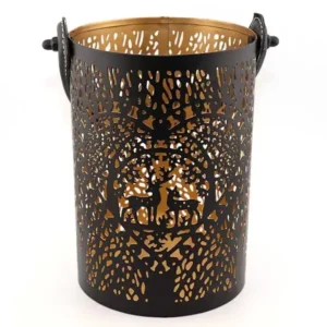 windlichtlaterne schwarz mit tieren