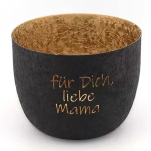 Windlicht Mama Geschenk schwarz gold